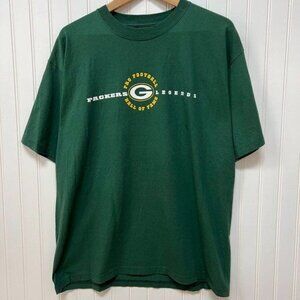 Green Bay Packers Legends Hall Of Fame Crew Neck T-Shirt Green Size L Vintage